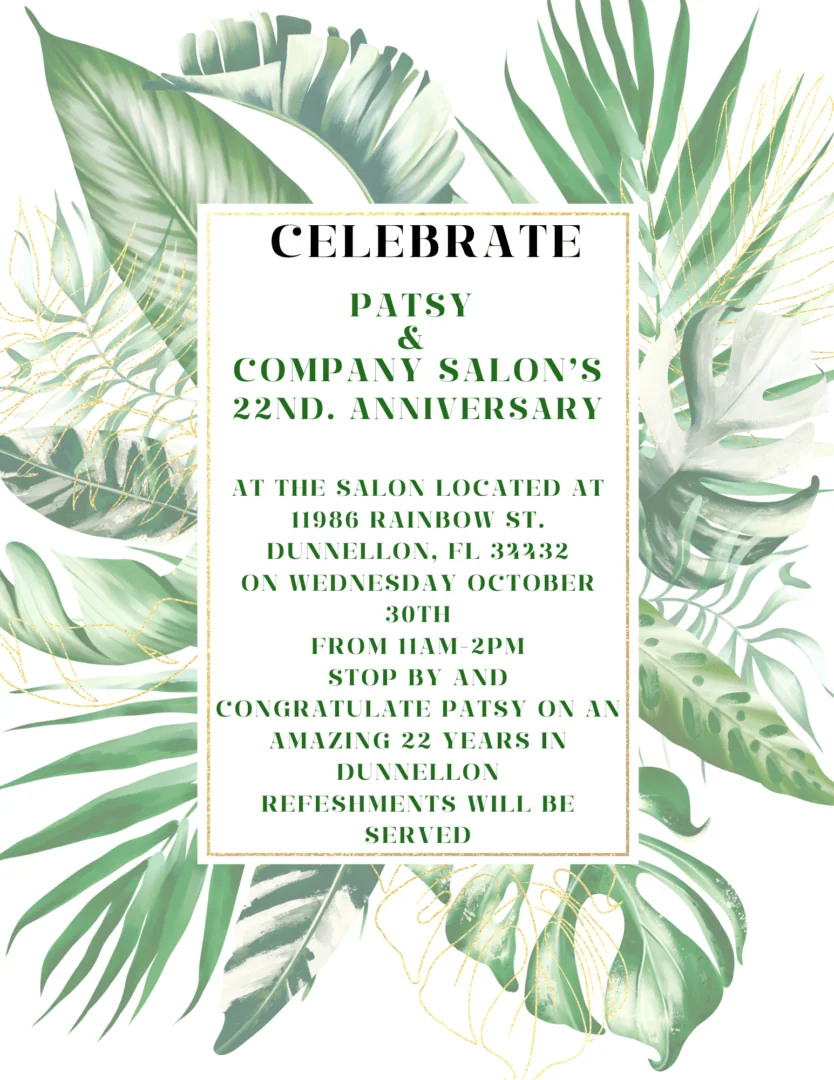 22 Year Anniversary for Patsy & Co Salon